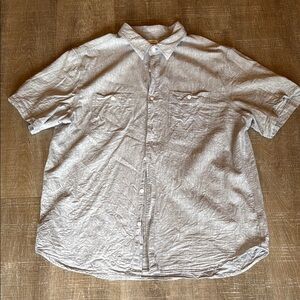 Men's Gray Linen Button-Up Shirt